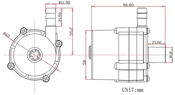 12V/ 24V Booster Pump Untuk Chiller Machine Dan LED Light Pump JQ-P6201 Max flow 21L/min
